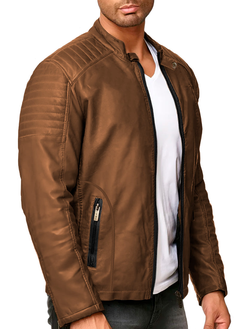 Chamarra Chaqueta Vinipiel Tipo Biker Para Hombre