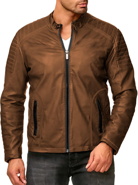 Chamarra Chaqueta Vinipiel Tipo Biker Para Hombre