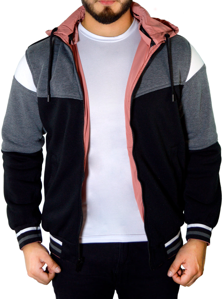 Chamarra Termica Para Hombre Hoddie Doble Vista Con Capucha