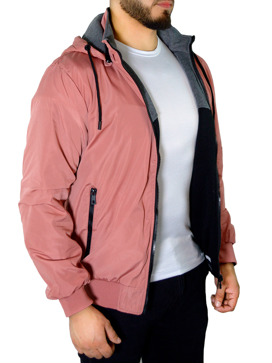 Chamarra Termica Para Hombre Hoddie Doble Vista Con Capucha