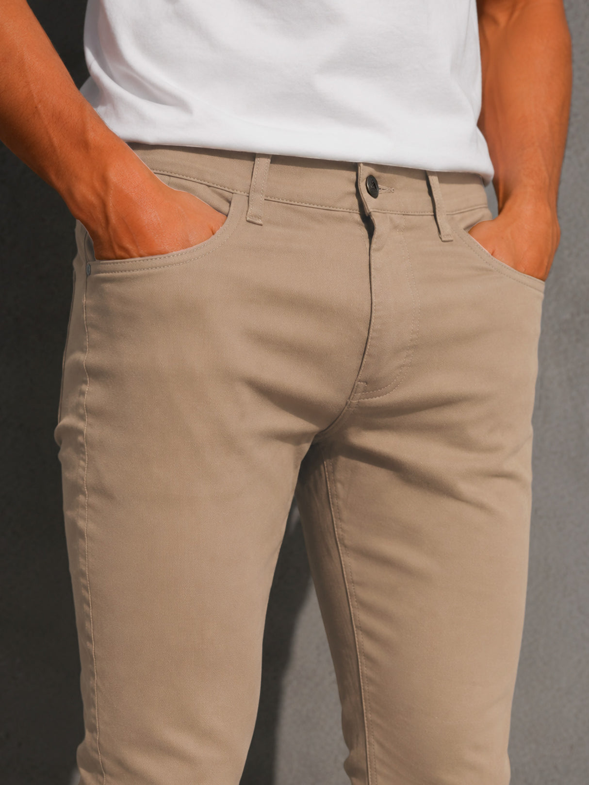Pantalón De Vestir Casual Hombre Skinny Slim Fit Gabardina
