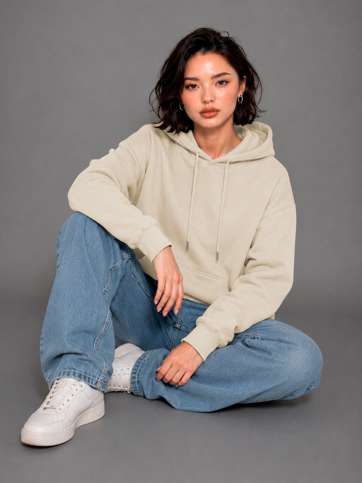 Sudadera con Capucha para Mujer Manga Larga Hoodie sin Cierre