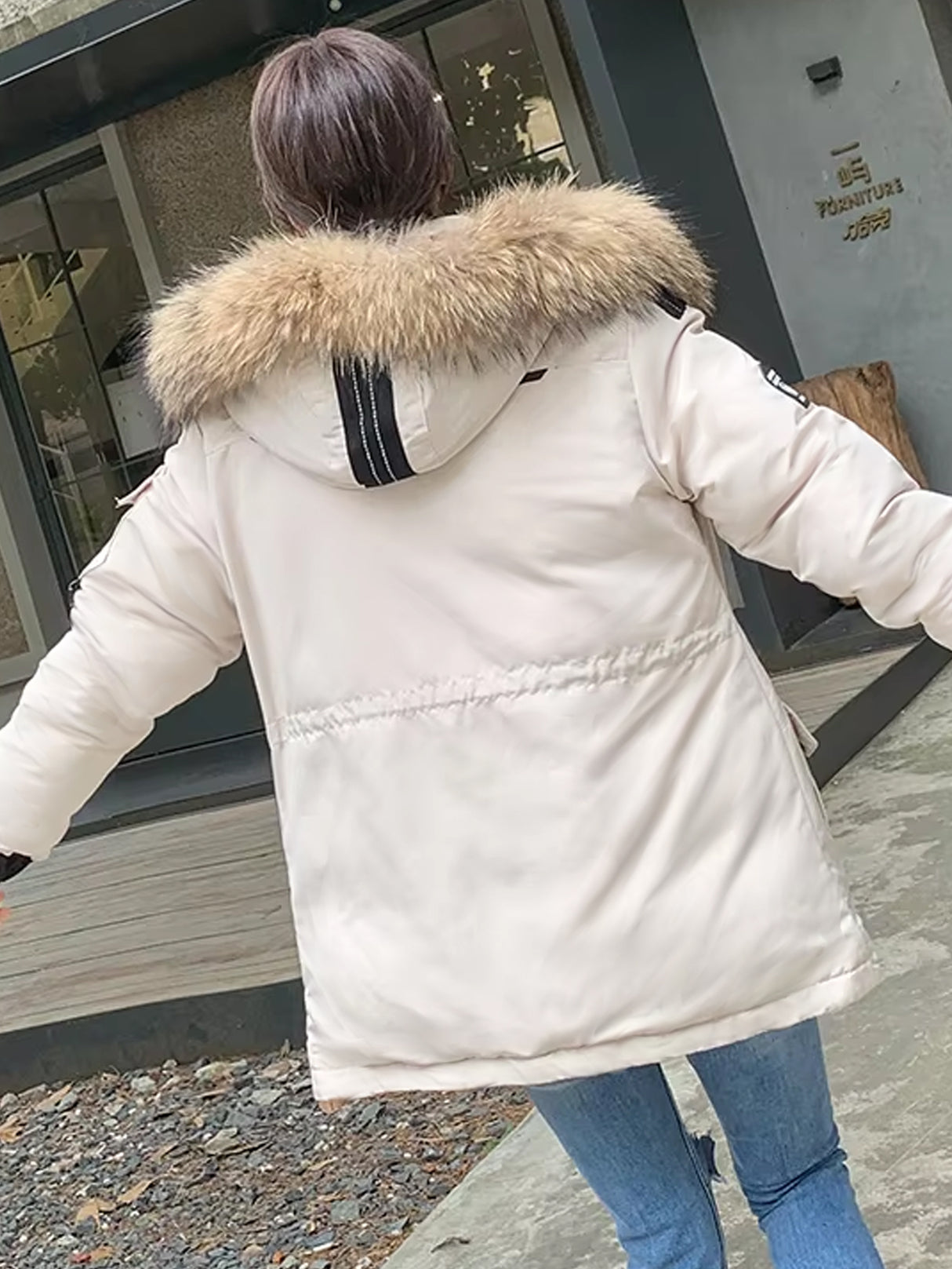 Chamarra tipo Bomber para Mujer Con Capucha Acolchada con Bolsillos Laterales Pareja Unisex Oversize