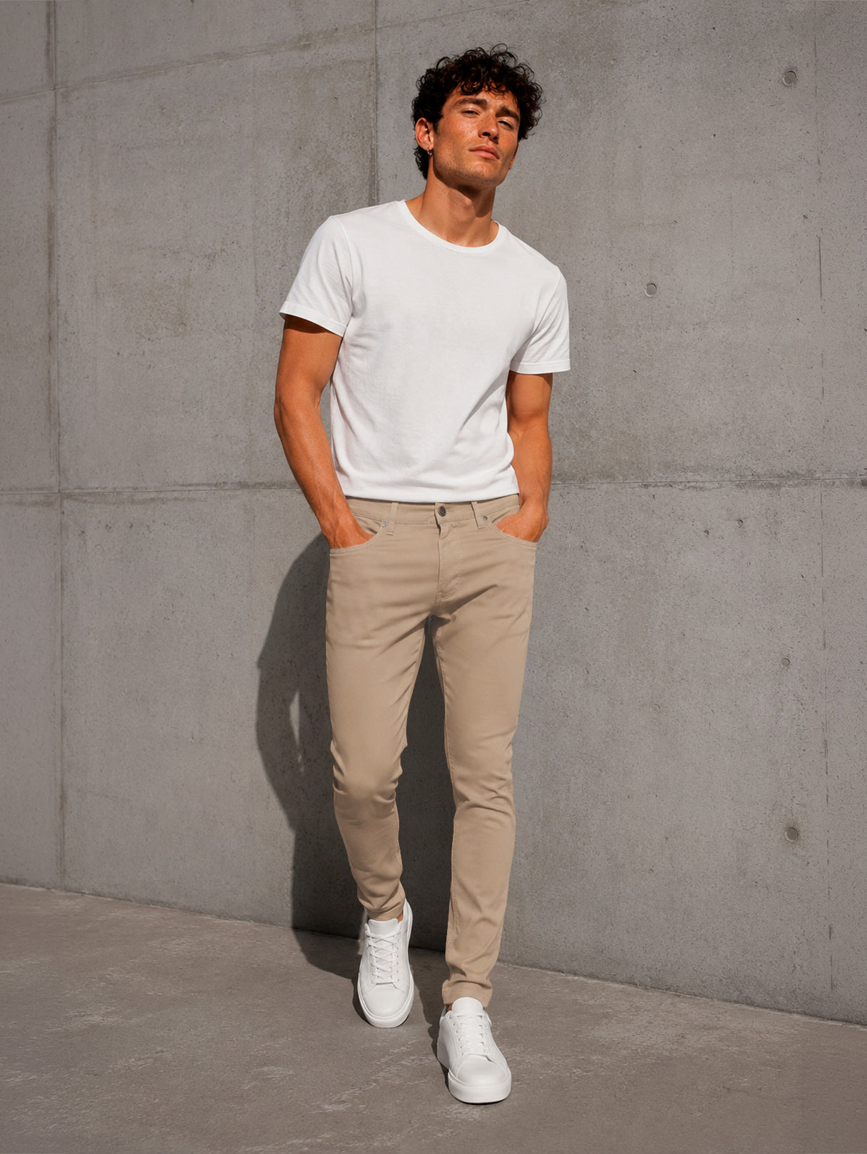 Pantalón De Vestir Casual Hombre Skinny Slim Fit Gabardina