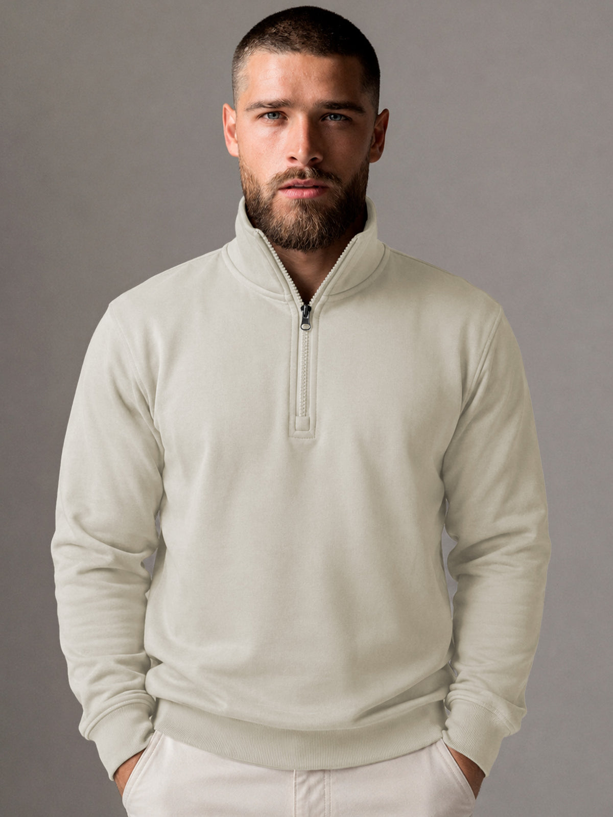 Sudadera Para Hombre Con Media Cierro en Cuello