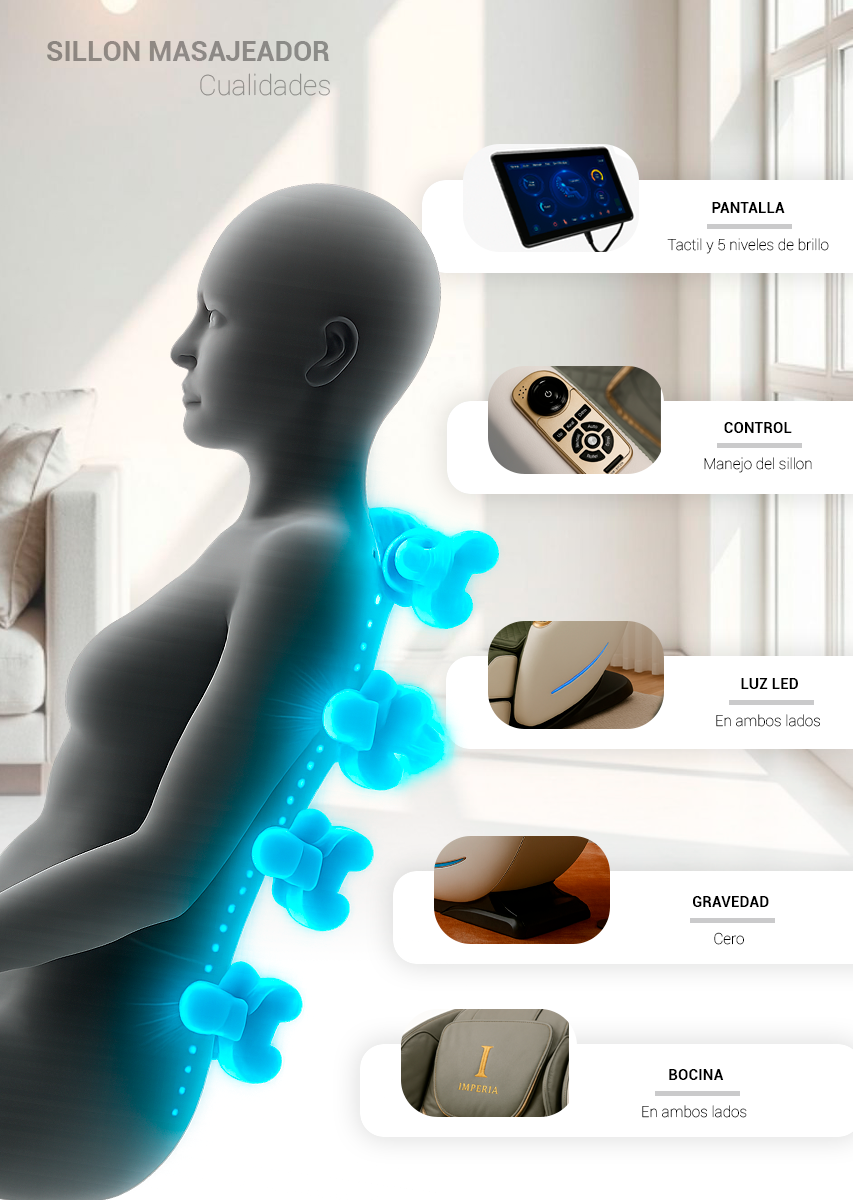 Sillon Masajeador Premium Gravedad Cero Reclinable Vibracion