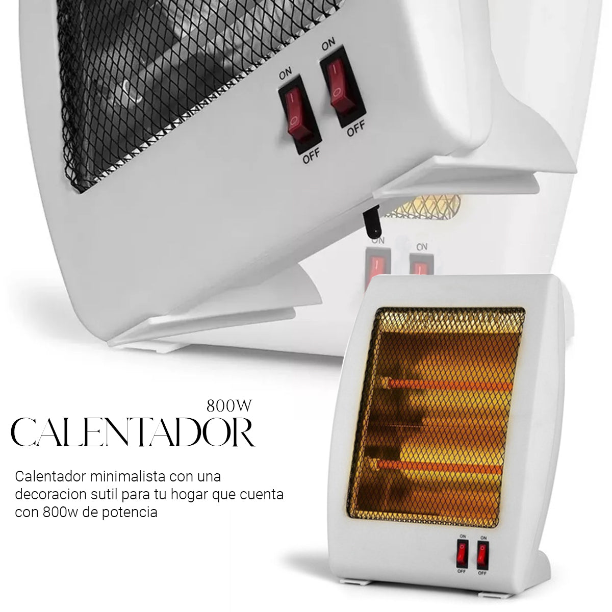 Calefactor Calentador Eléctrico Cuarzo 2 Niveles 800w