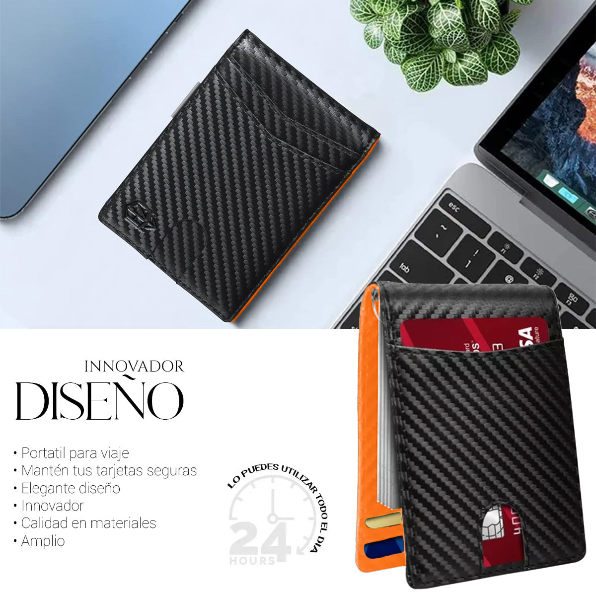 Cartera Minimalista Para Hombre Con Proteccion Rfid