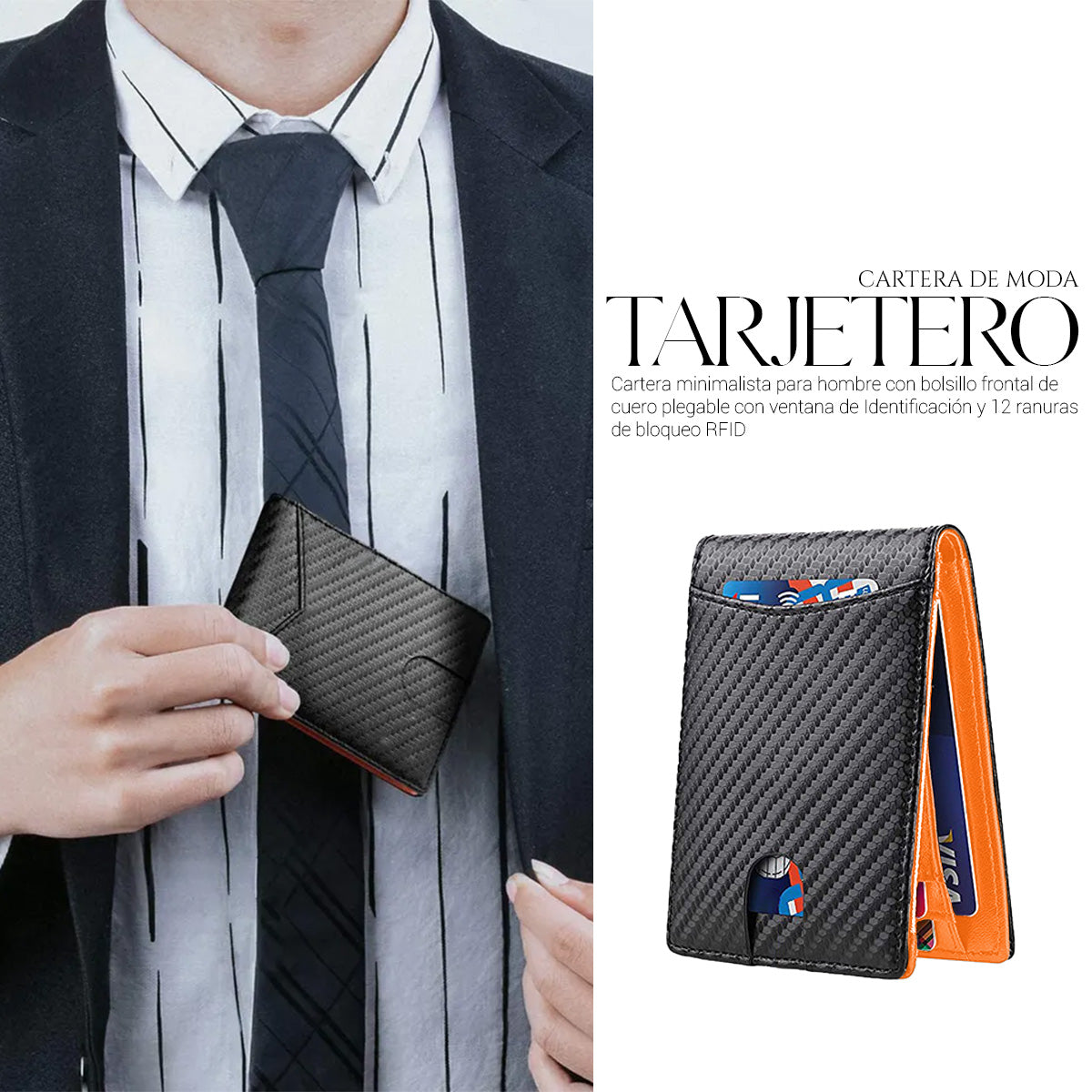 Cartera Minimalista Para Hombre Con Proteccion Rfid