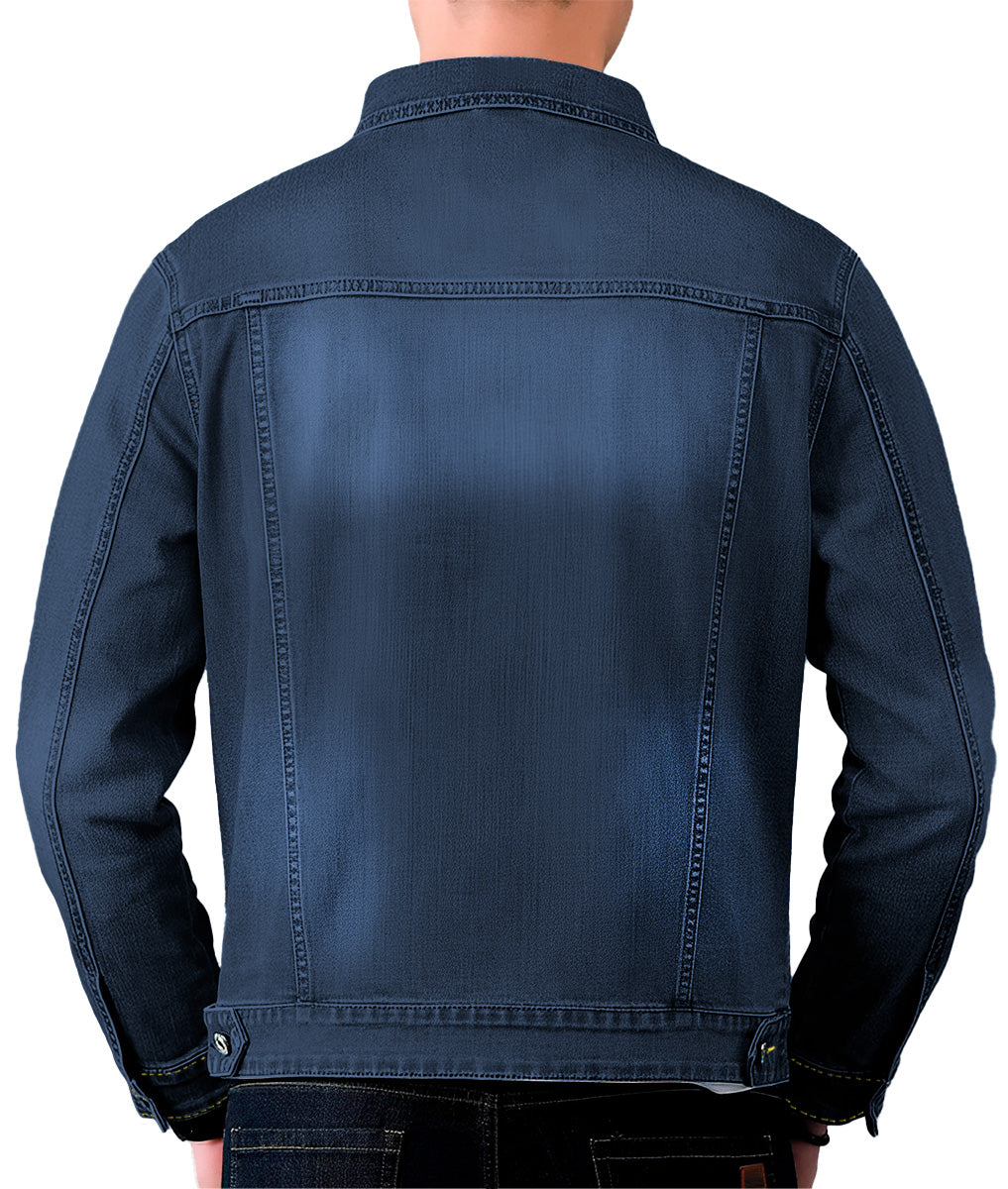 Chamarra De Mezclilla Para Hombre Con Bolsillos Denim