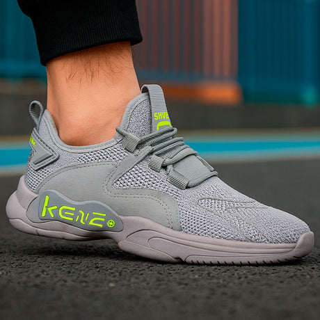 Tenis para hombre casuales con un diseño de  tela para correr con punta  con agujeta clásica, suela antideslizante Zapatilla para hombre cómodo transpirable ideal para el uso diario