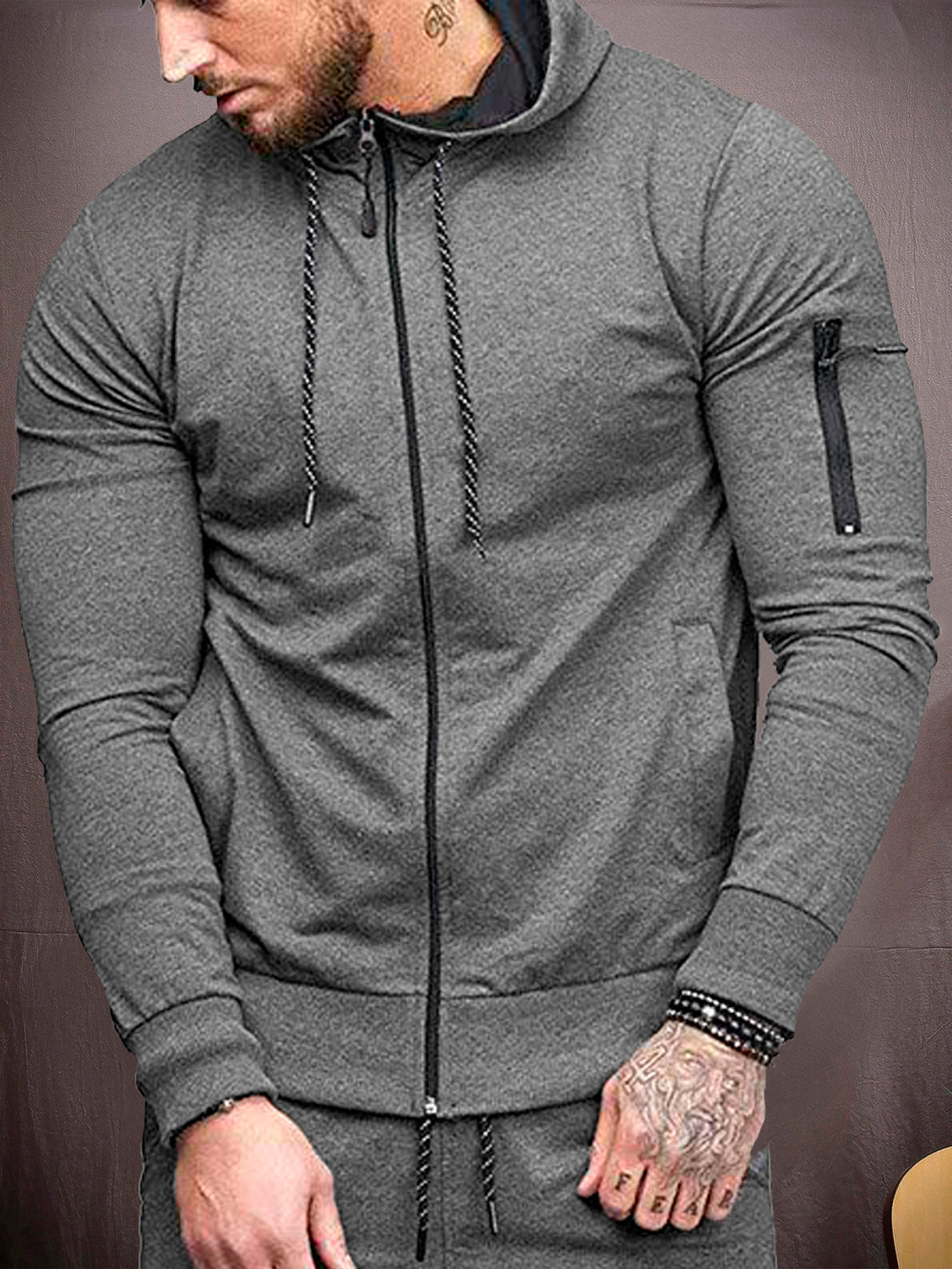 Sudadera Hombre Con Capucha De Calidad Con Cierre Hoodie