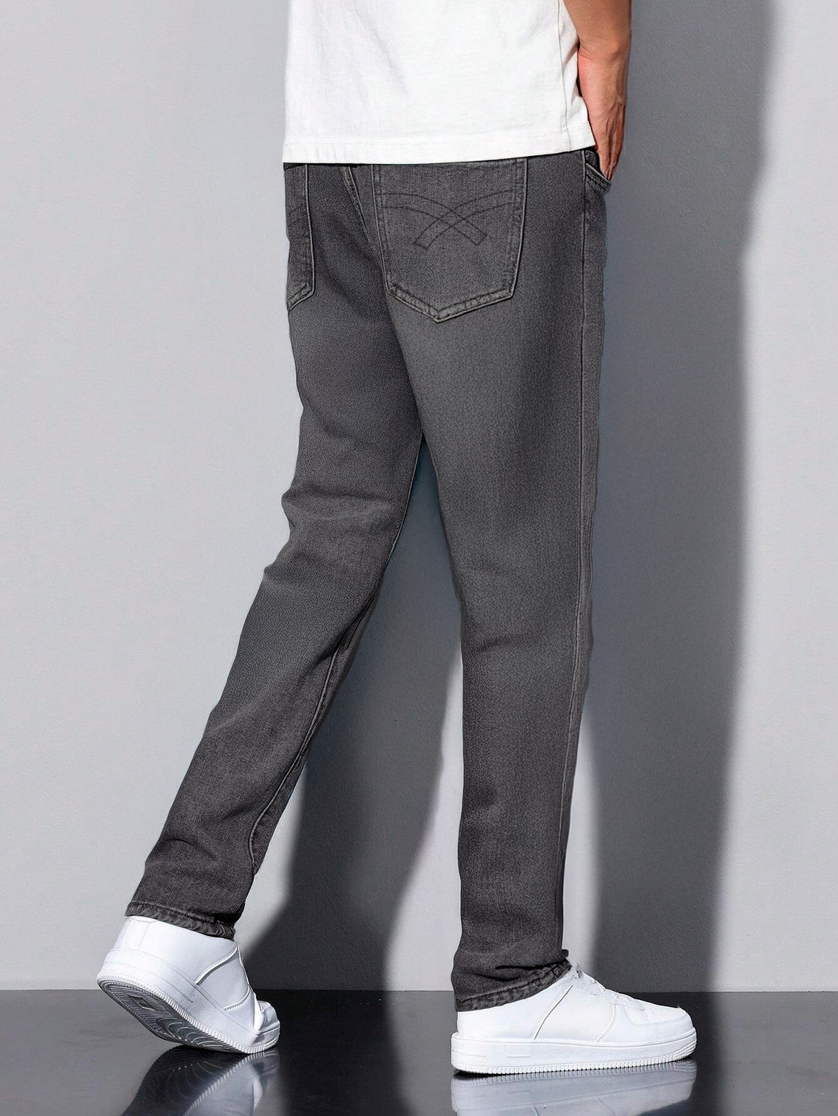Jeans Clasico Para hombre Pantalon de Mezclilla Corte Regular Recto Slim