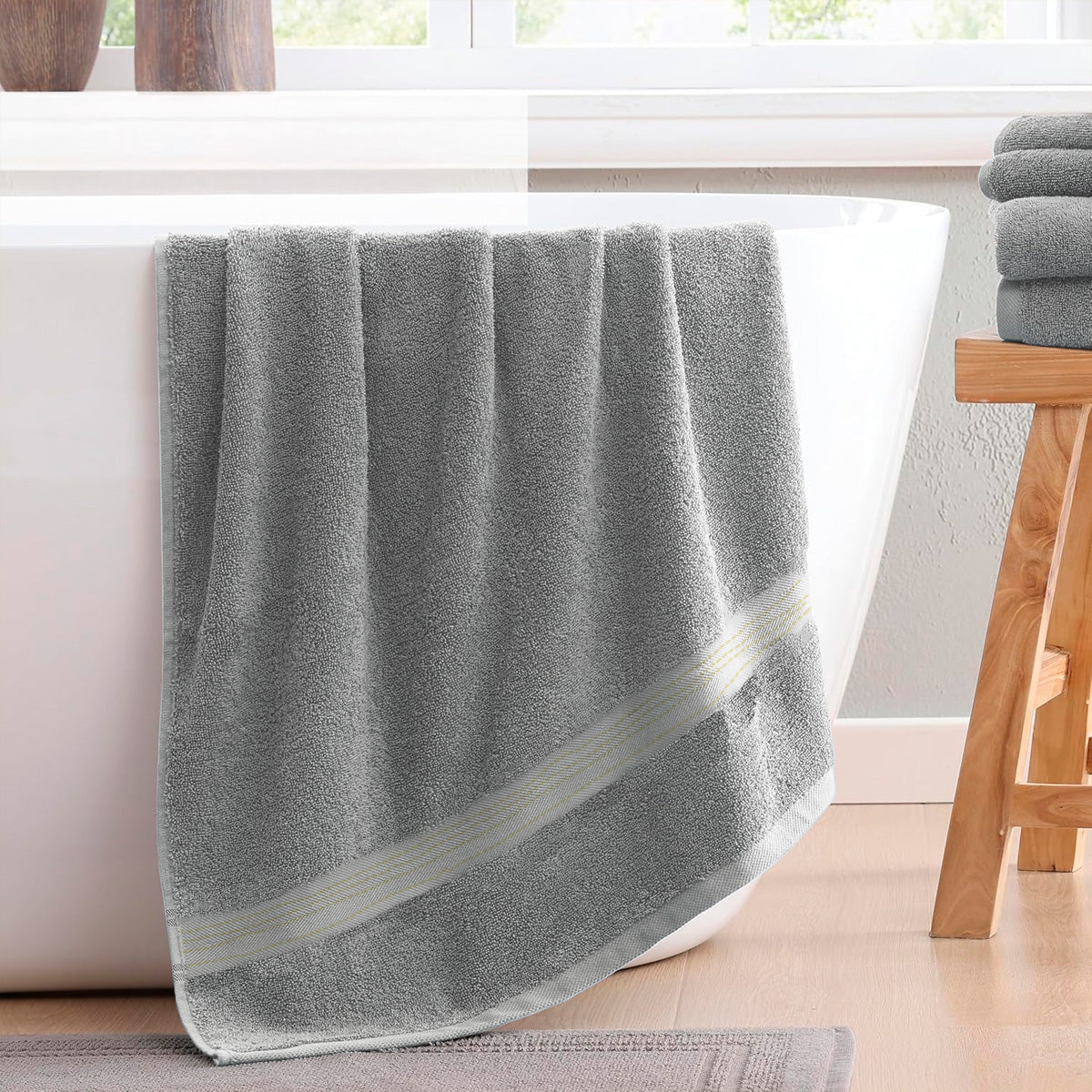 Pack de Toalla de baño de algodón puro, rectangular de 70*140cm, con patrón elegante Toalla De Baño Grande Completo 100% Algodón Suave ,absorbente, de secado rápido, resistente al color, adecuada para baño, hotel, viaje, fiesta, regalo, salón
