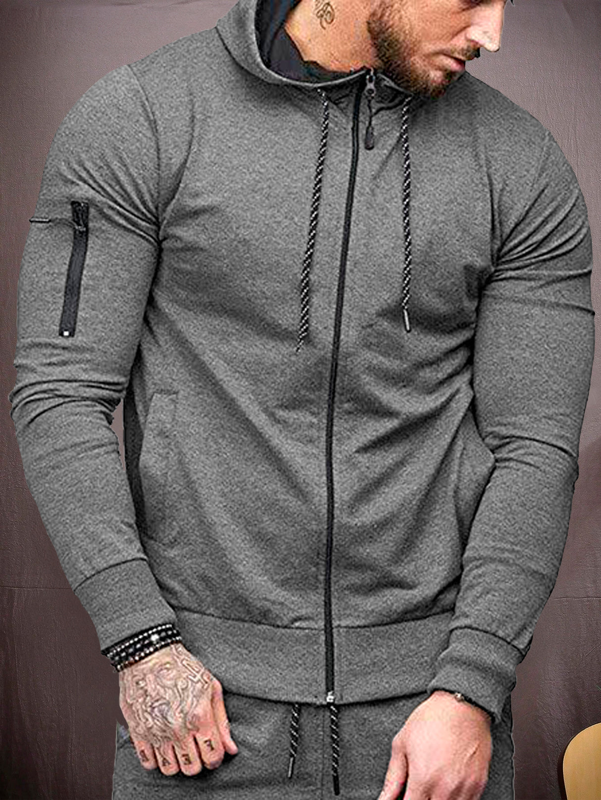 Sudadera Hombre Con Capucha De Calidad Con Cierre Hoodie