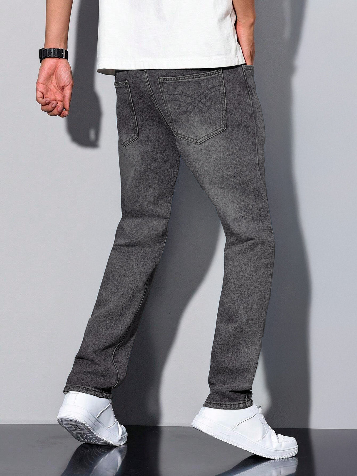 Jeans Clasico Para hombre Pantalon de Mezclilla Corte Regular Recto Slim