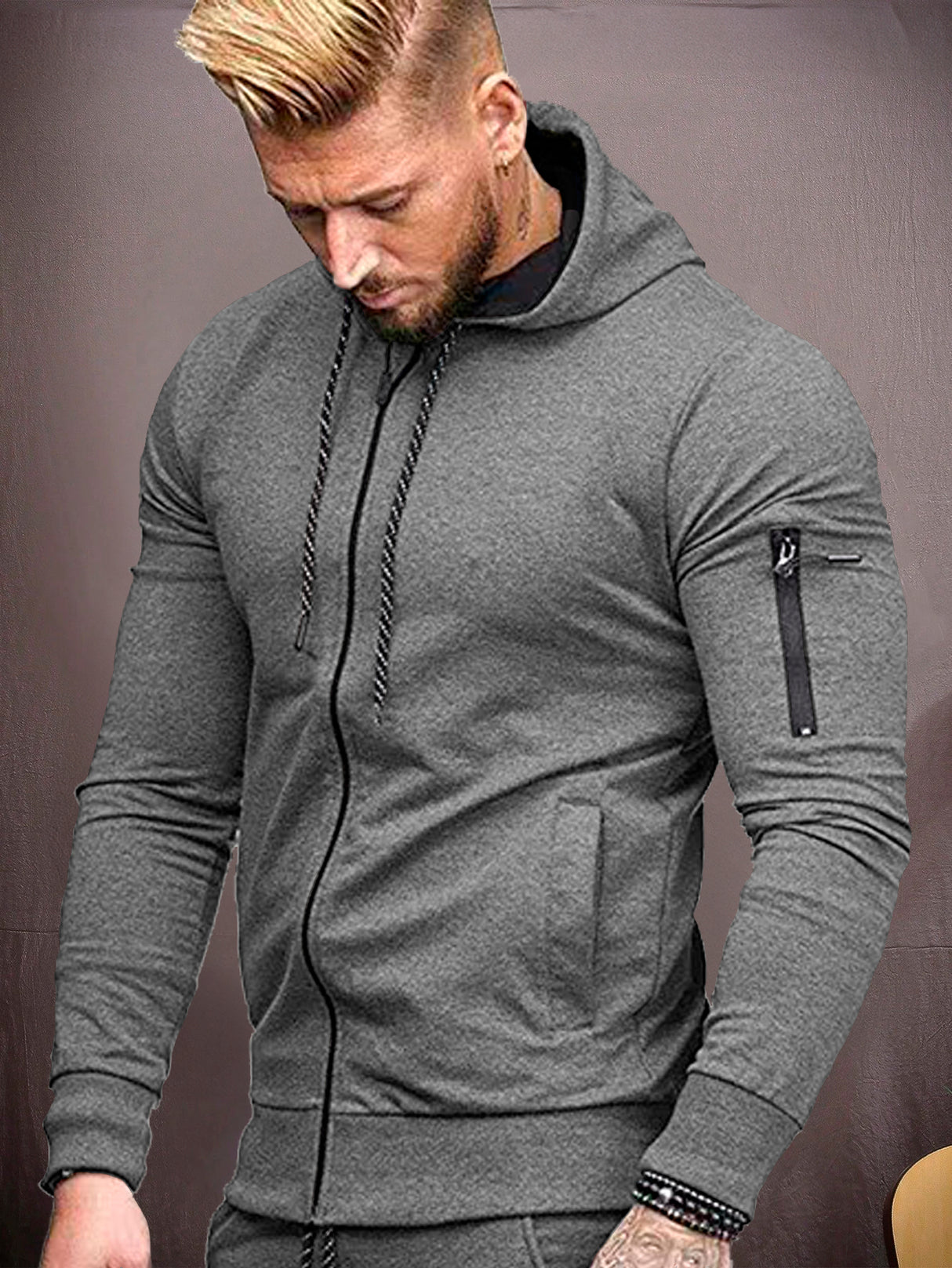 Sudadera Hombre Con Capucha De Calidad Con Cierre Hoodie