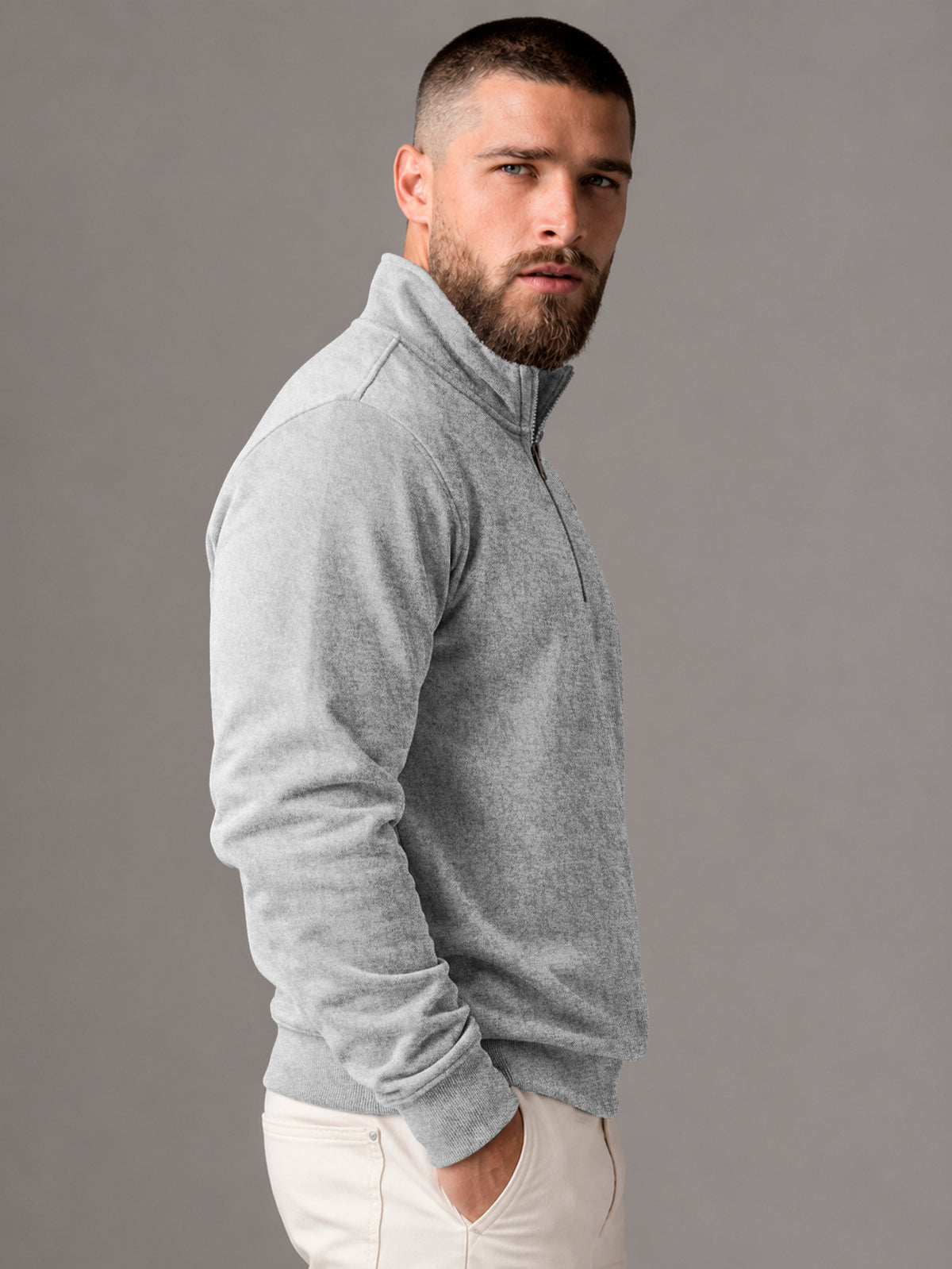 Sudadera Para Hombre Con Media Cierro en Cuello