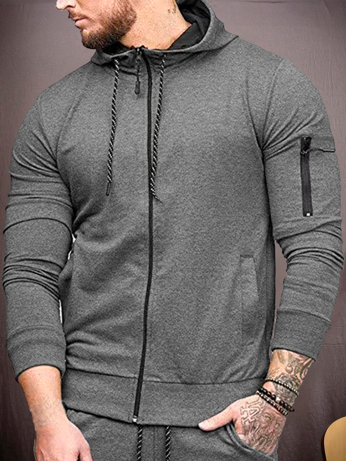 Sudadera Hombre Con Capucha De Calidad Con Cierre Hoodie