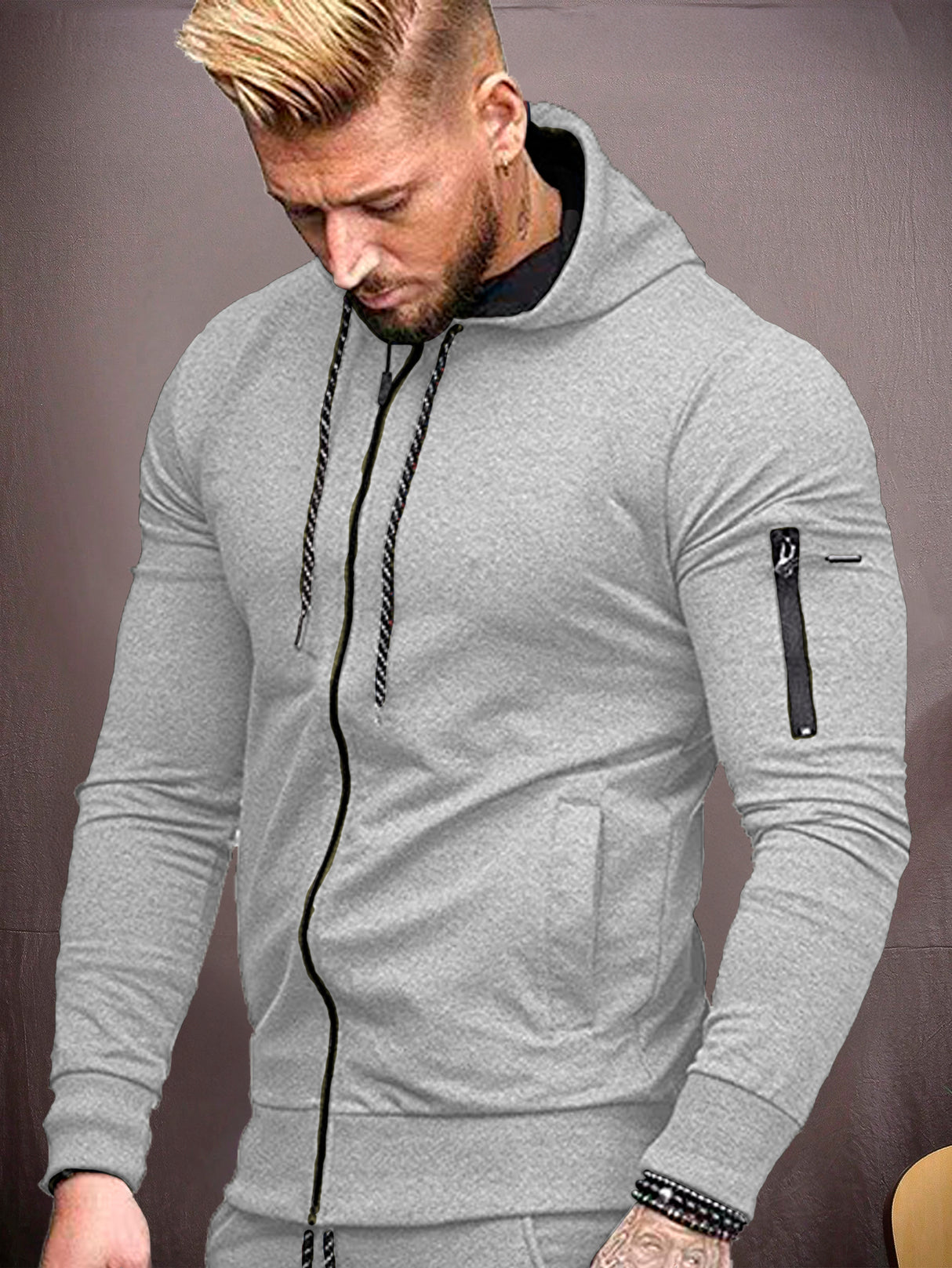 Sudadera Hombre Con Capucha De Calidad Con Cierre Hoodie