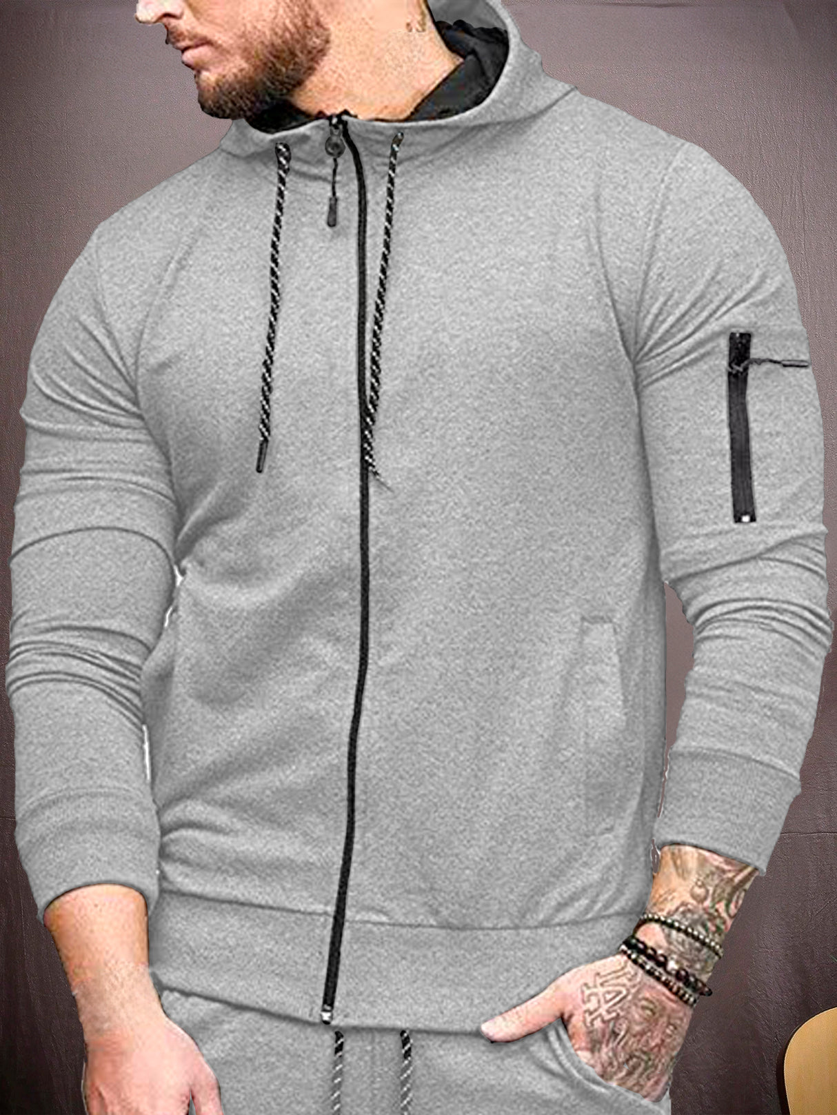 Sudadera Hombre Con Capucha De Calidad Con Cierre Hoodie