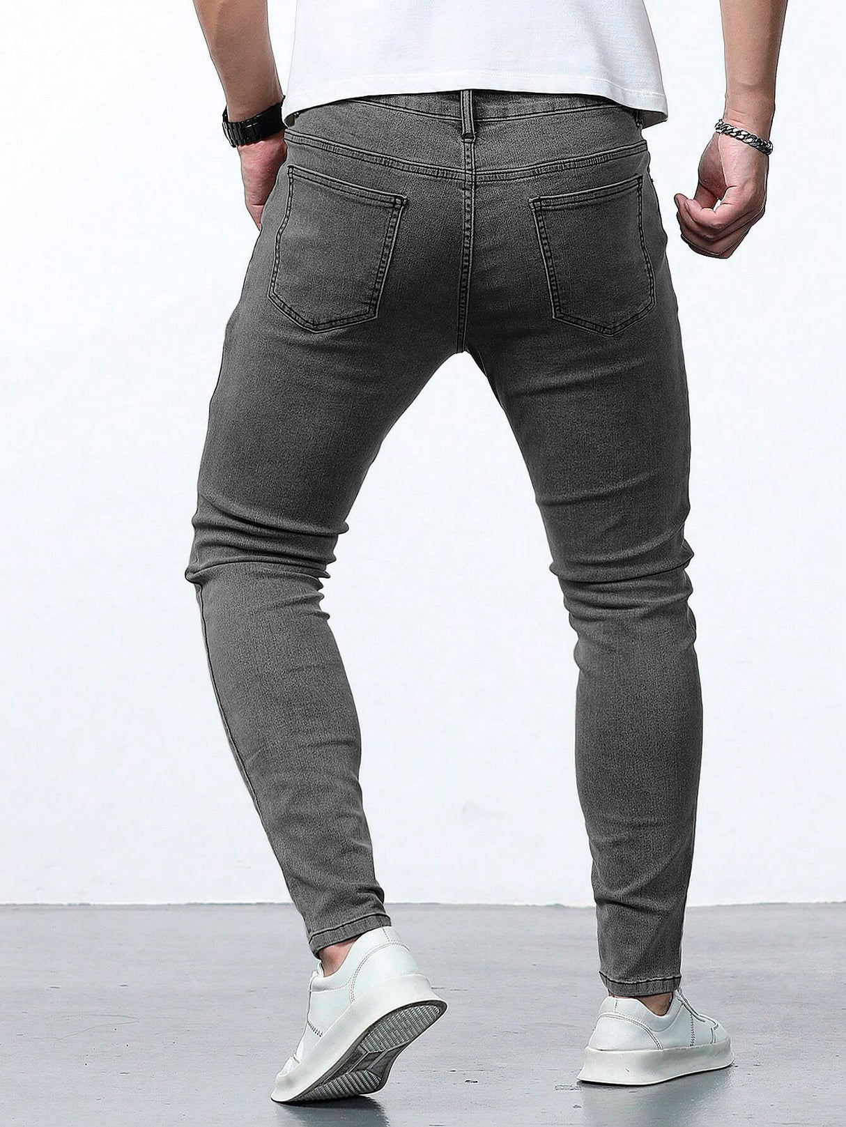 Jeans Ajustados Skinny Fit Pantalón para Hombre de Mezclilla Slim Casual Transpirable