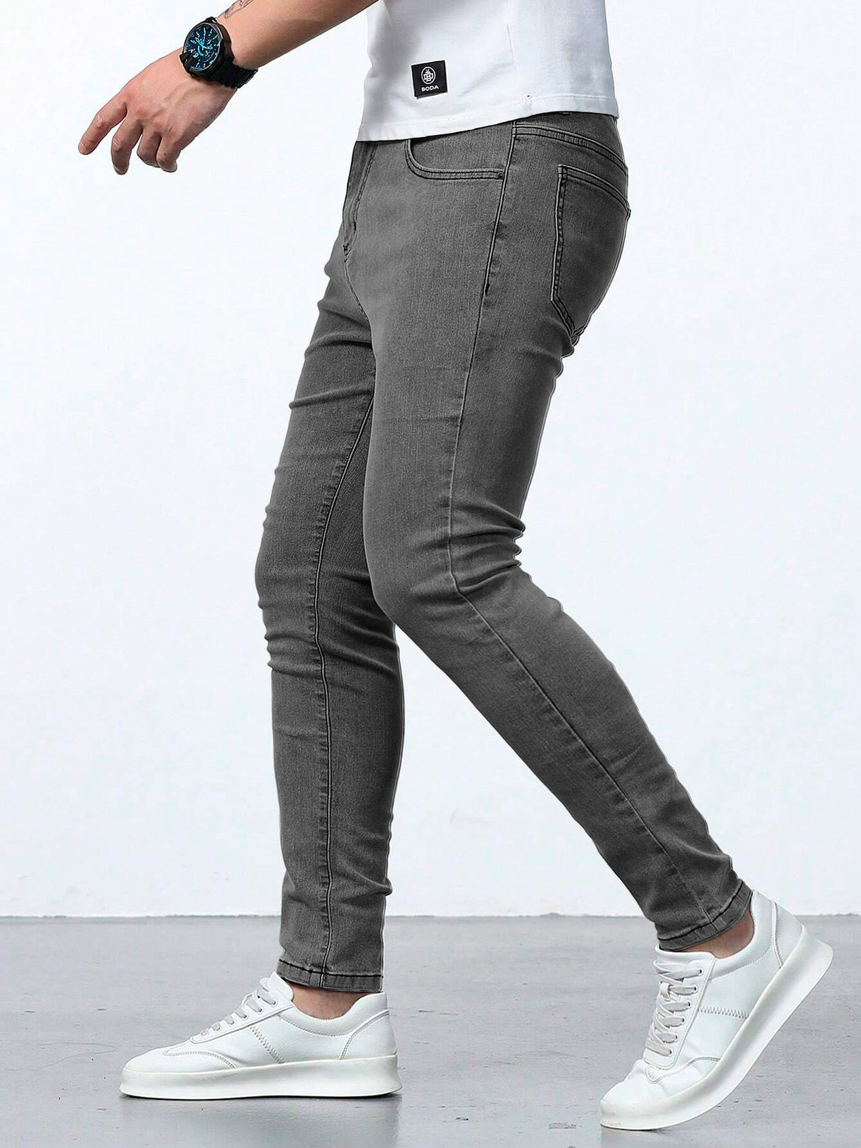 Jeans Ajustados Skinny Fit Pantalón para Hombre de Mezclilla Slim Casual Transpirable