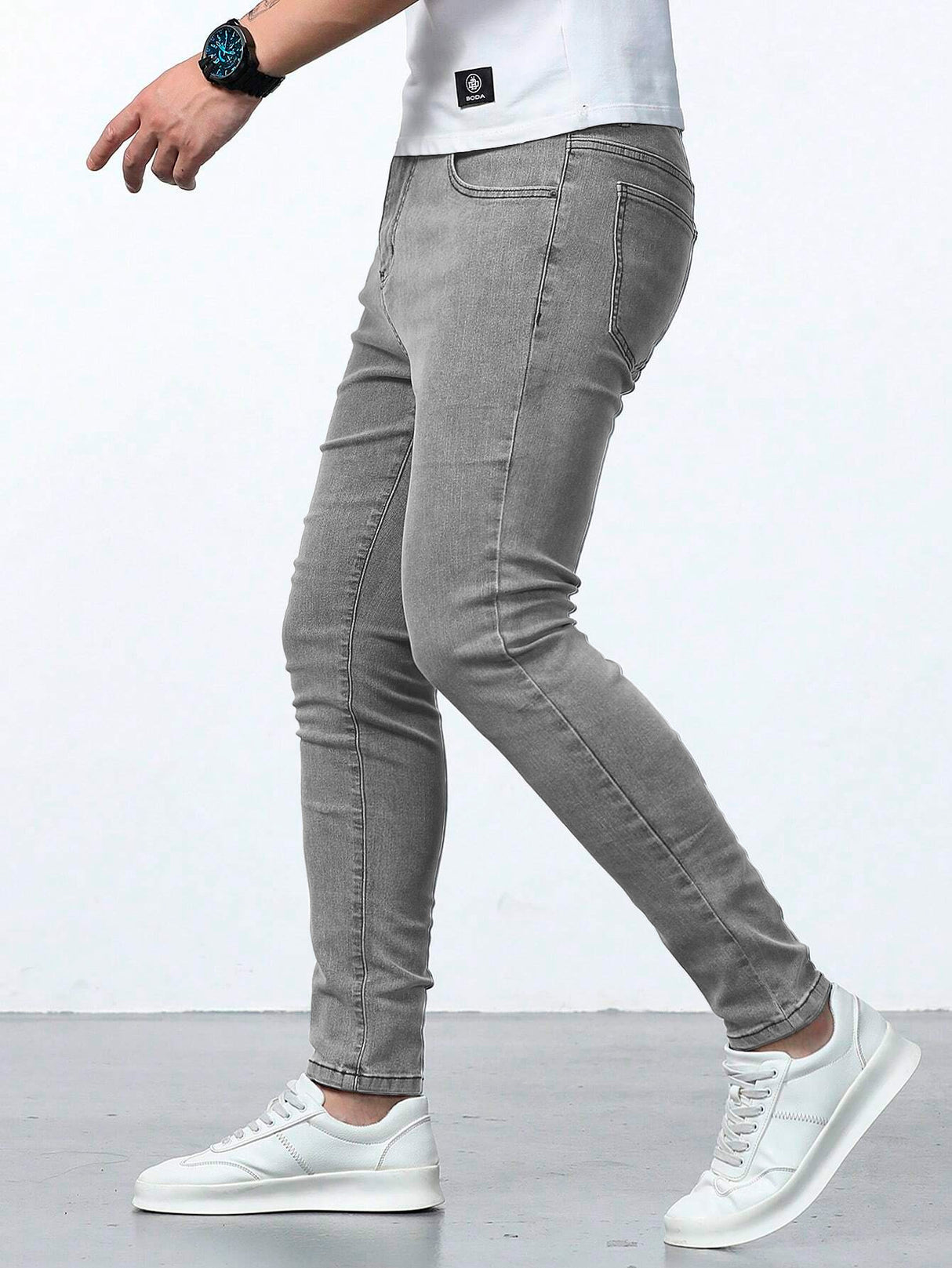 Jeans Ajustados Skinny Fit Pantalón para Hombre de Mezclilla Slim Casual Transpirable