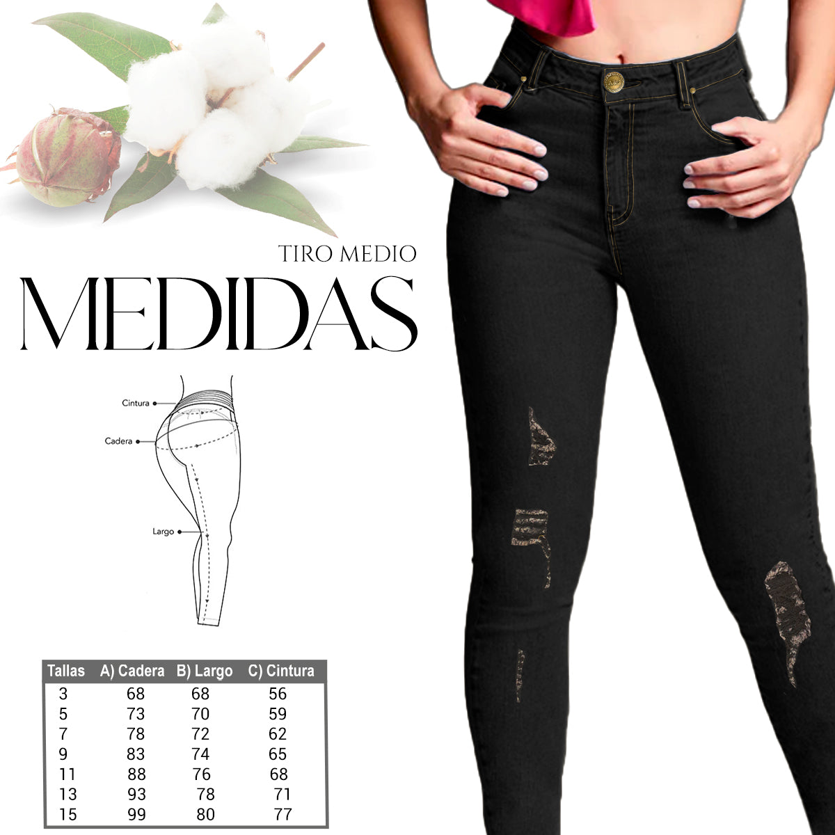 Jeans Dama Stretch Mezclilla Levanta Pompa Tiro Colombiano Vendy Jeans –  Shendy Vendy