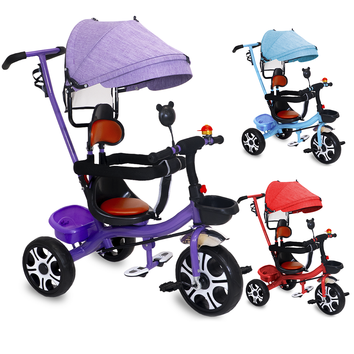Triciclo Bicicleta Infantil Carriola Bebe Paseo Con Cajuela
