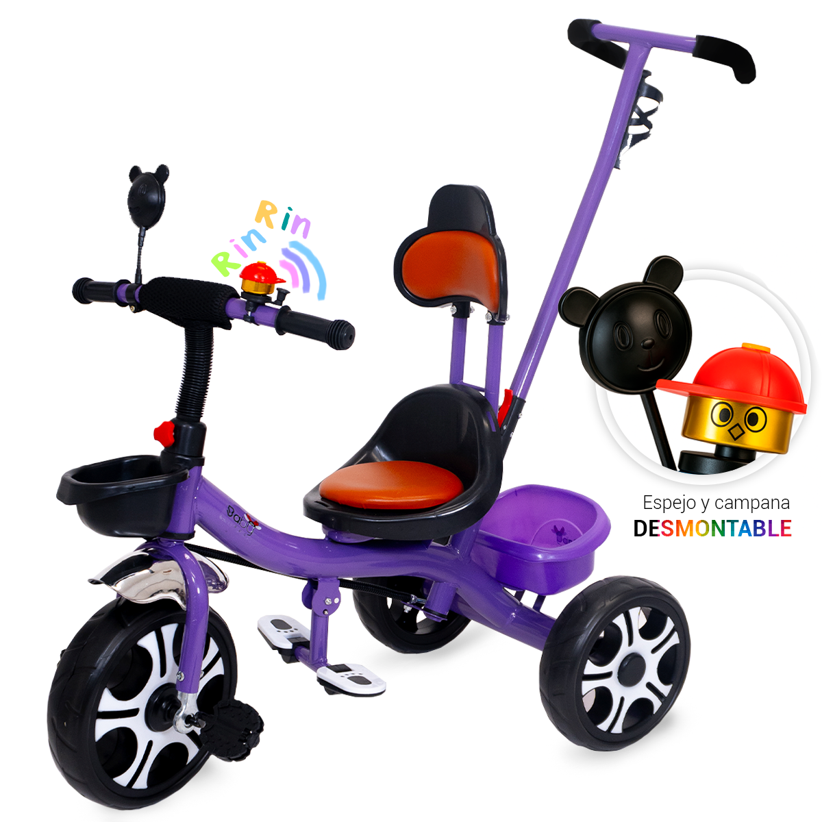 Triciclo Bicicleta Infantil Carriola Bebe Paseo Con Cajuela
