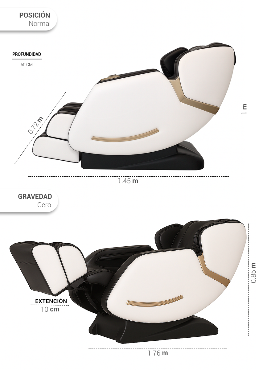 Sillon Masajeador Premium Gravedad Cero Reclinable Vibracion