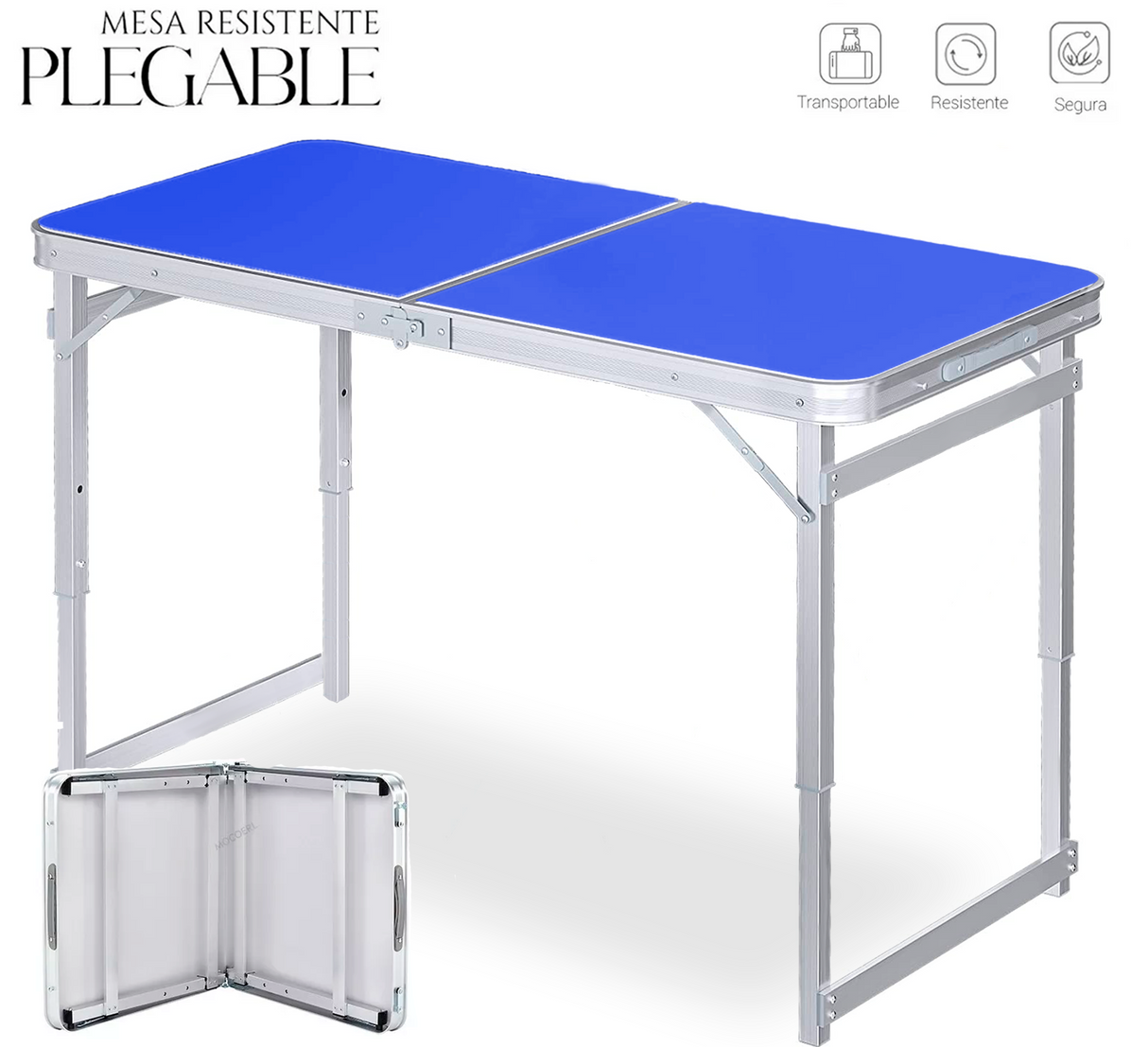 Mesa Plegable Tipo Portafolio 1.20m Resistente Exterior