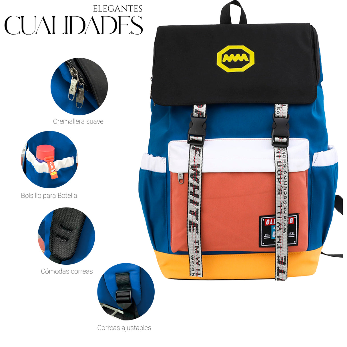 Mochila Backpack Impermeable Escolar De Gran Capacidad