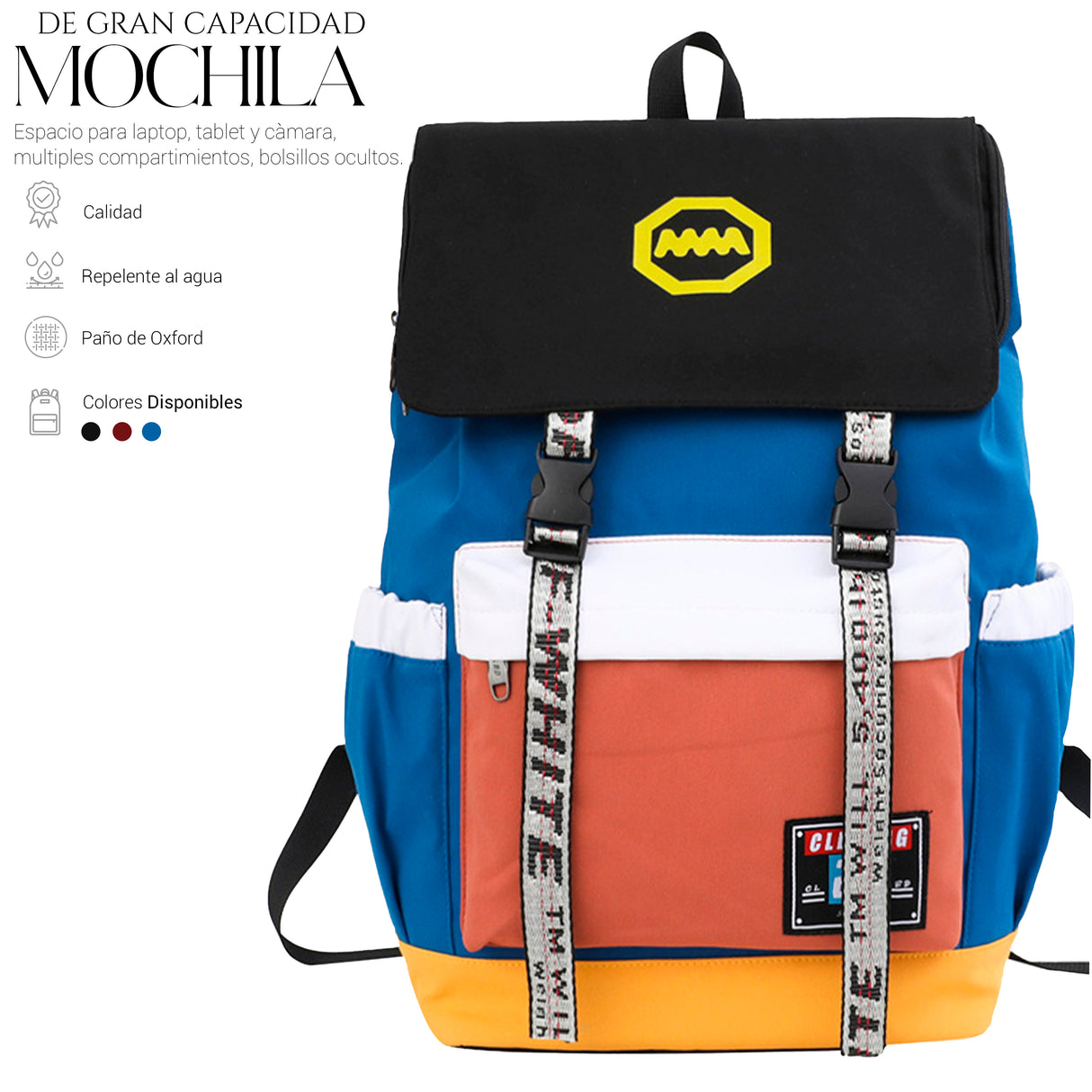 Mochila Backpack Impermeable Escolar De Gran Capacidad