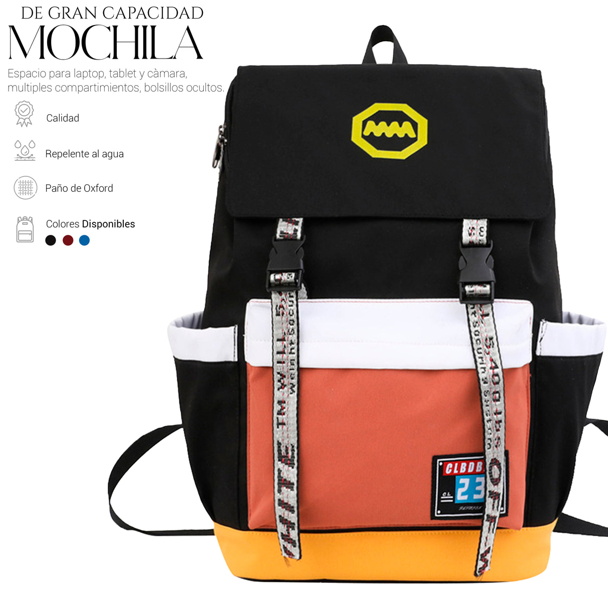 Mochila Backpack Impermeable Escolar De Gran Capacidad