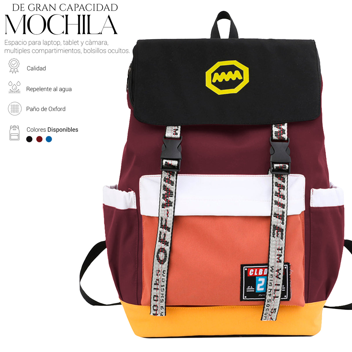 Mochila Backpack Impermeable Escolar De Gran Capacidad