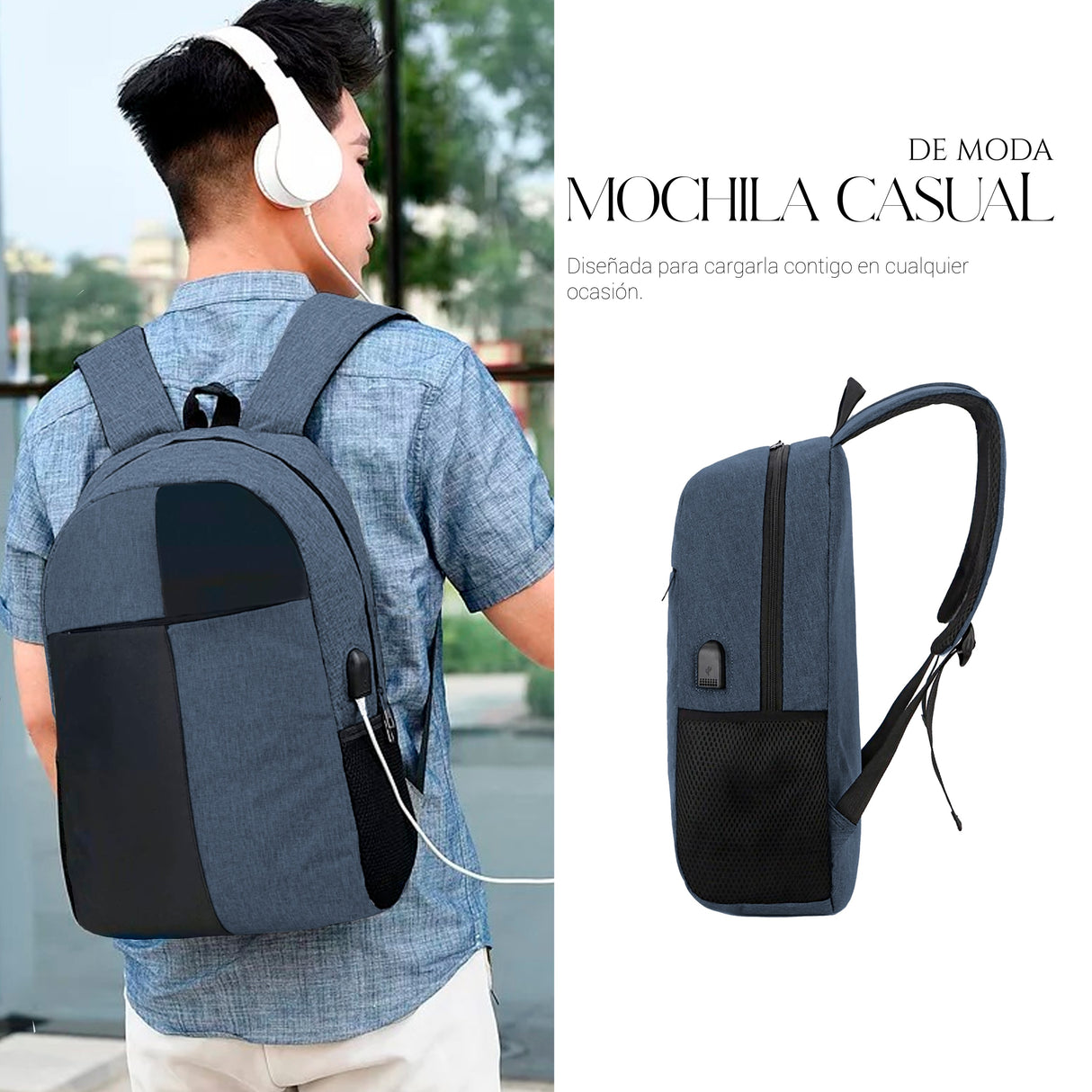 Mochila Escolar Para Laptop Carga Usb