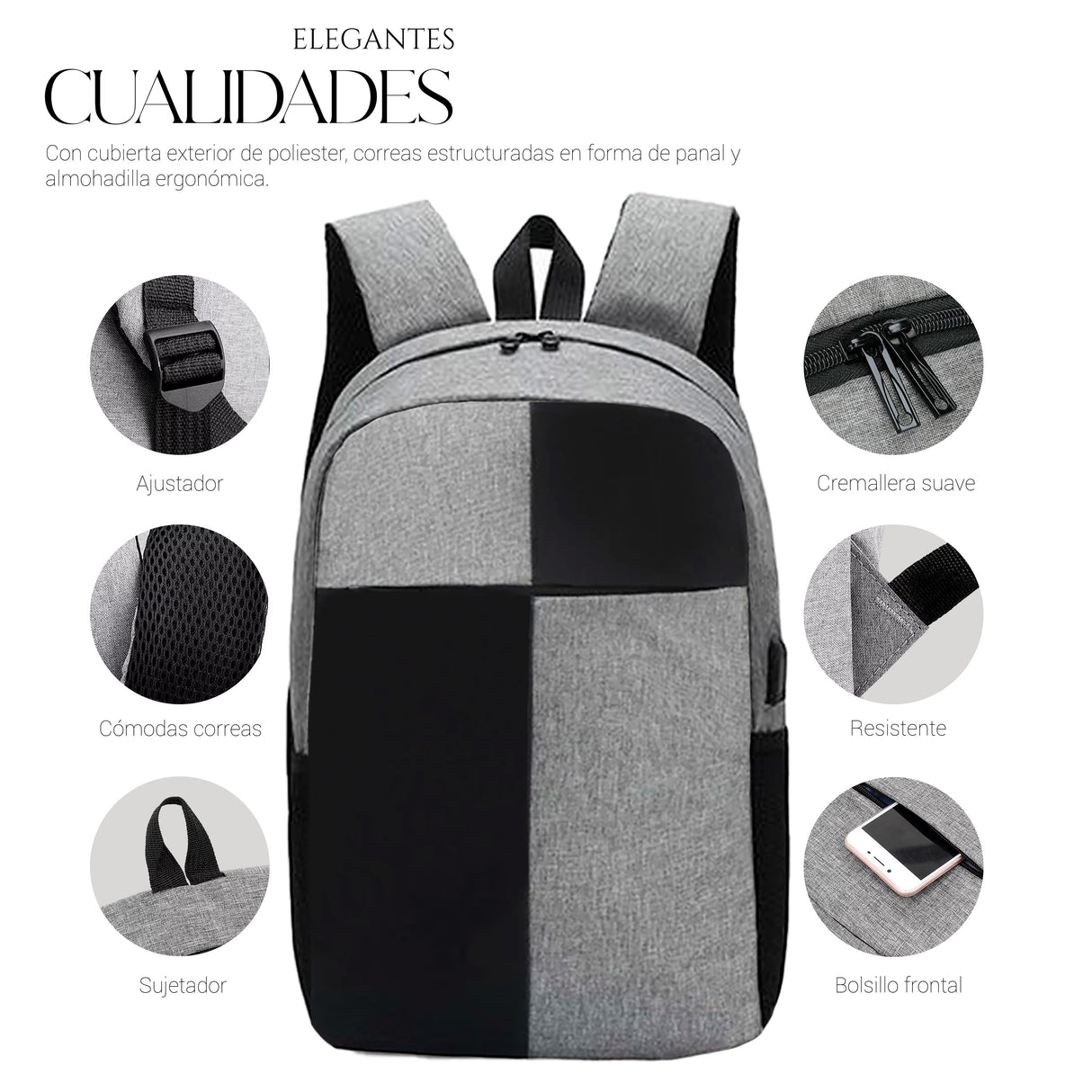 Mochila Escolar Para Laptop Carga Usb