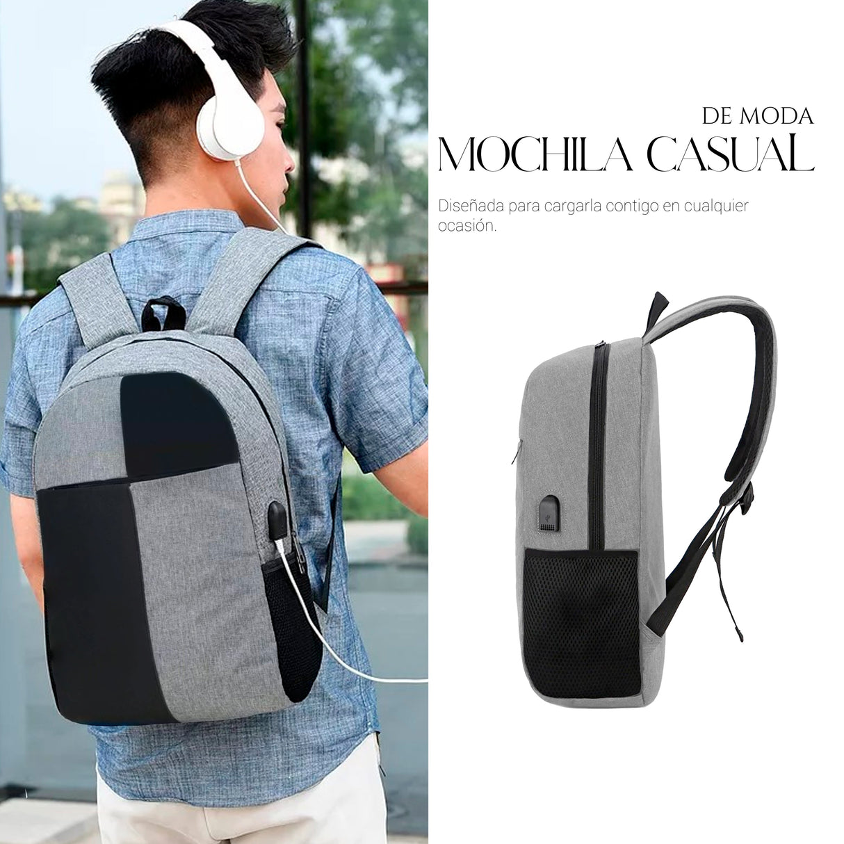 Mochila Escolar Para Laptop Carga Usb