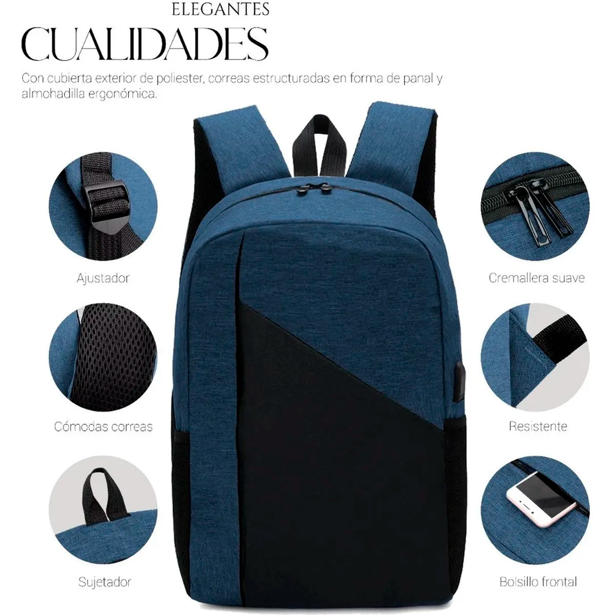 Mochila Escolar Para Laptop Carga Usb