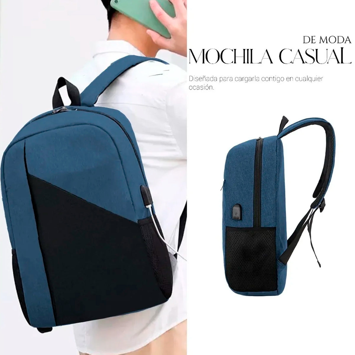 Mochila Escolar Para Laptop Carga Usb