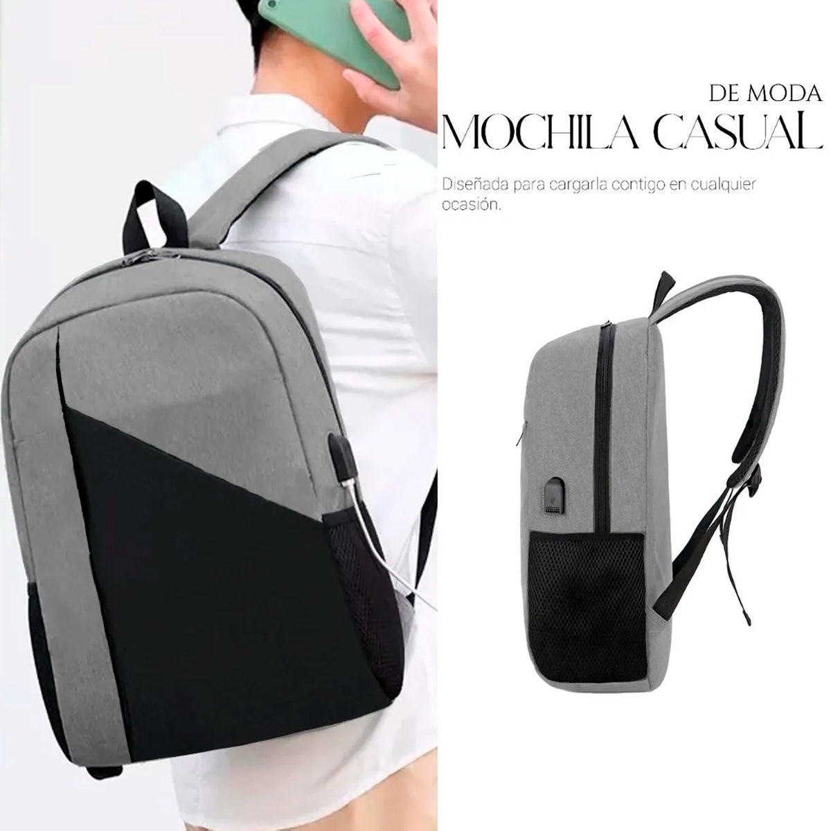 Mochila Escolar Para Laptop Carga Usb