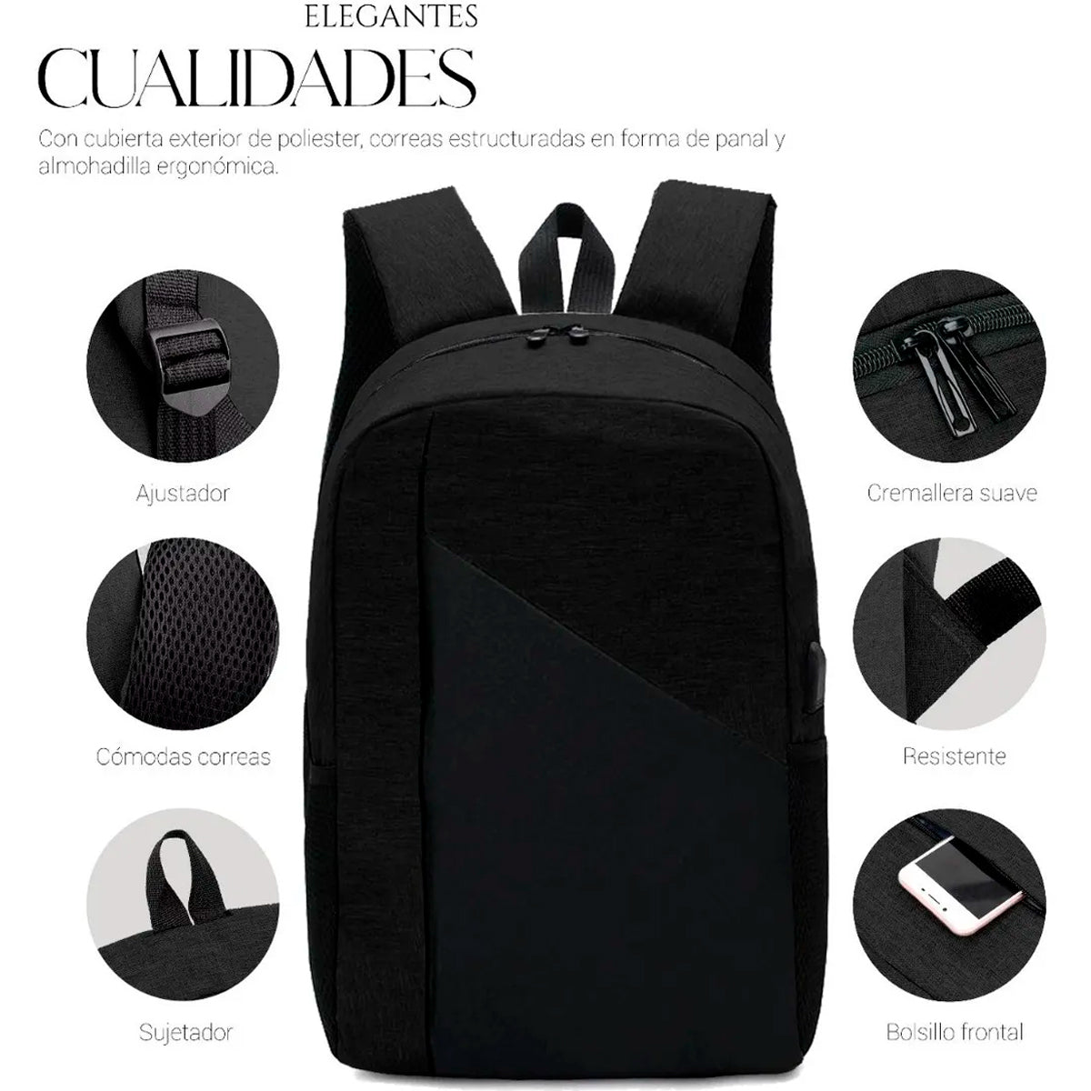 Mochila Escolar Para Laptop Carga Usb