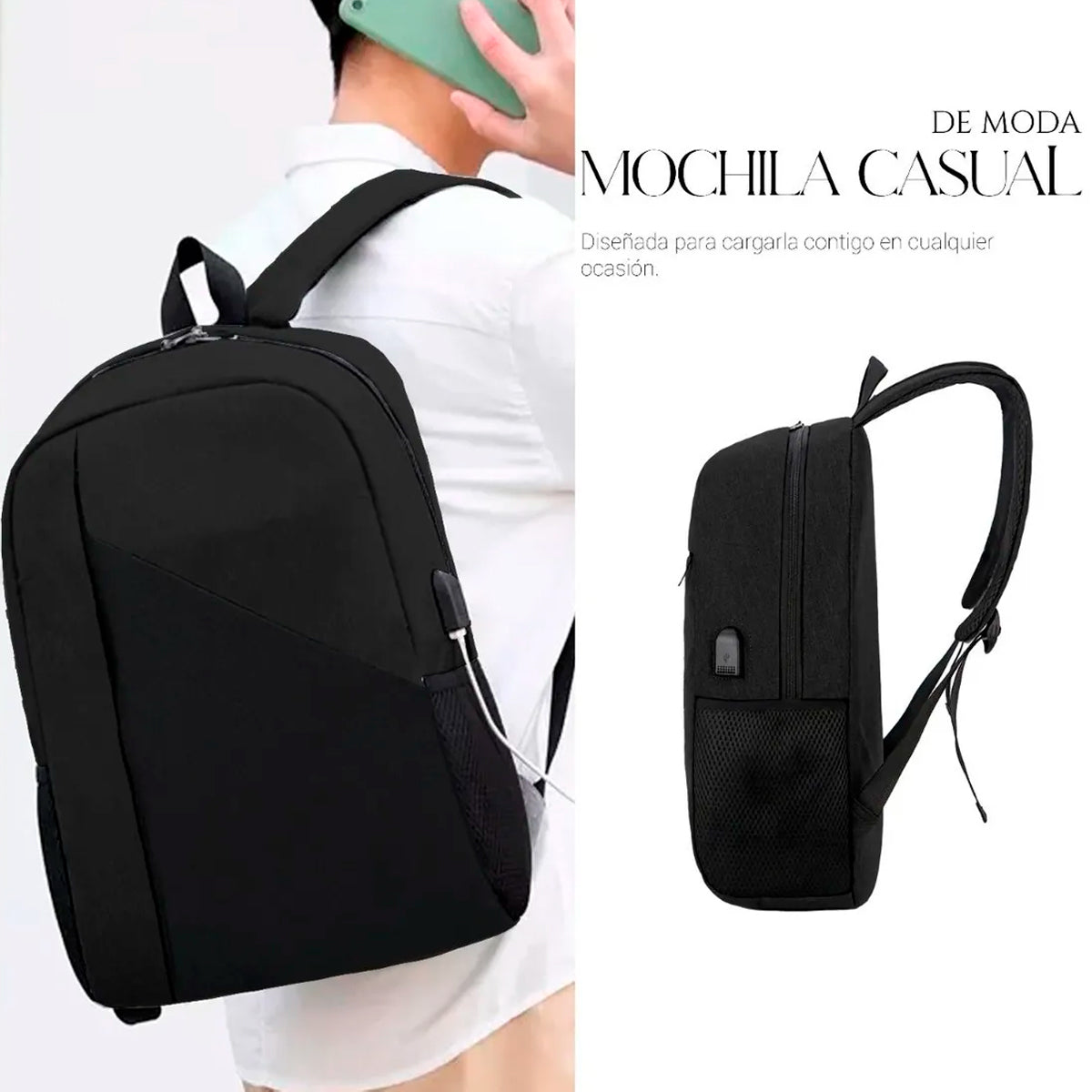 Mochila Escolar Para Laptop Carga Usb