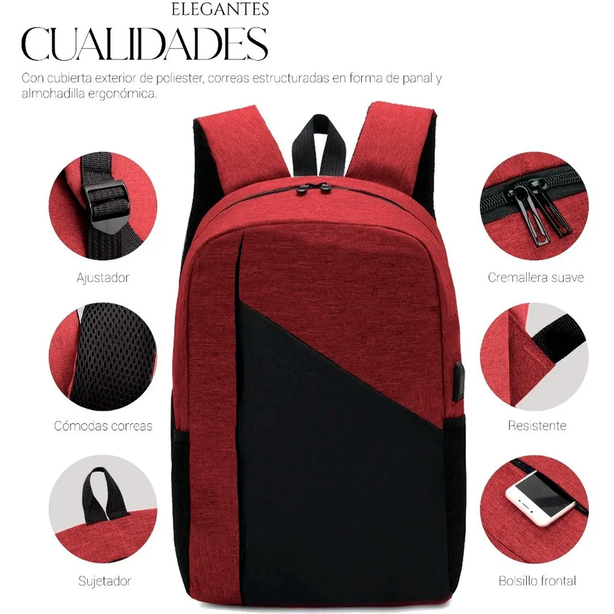 Mochila Escolar Para Laptop Carga Usb