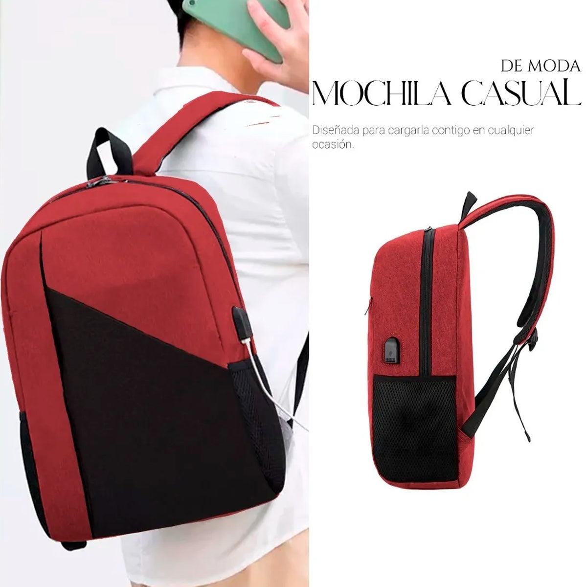 Mochila Escolar Para Laptop Carga Usb