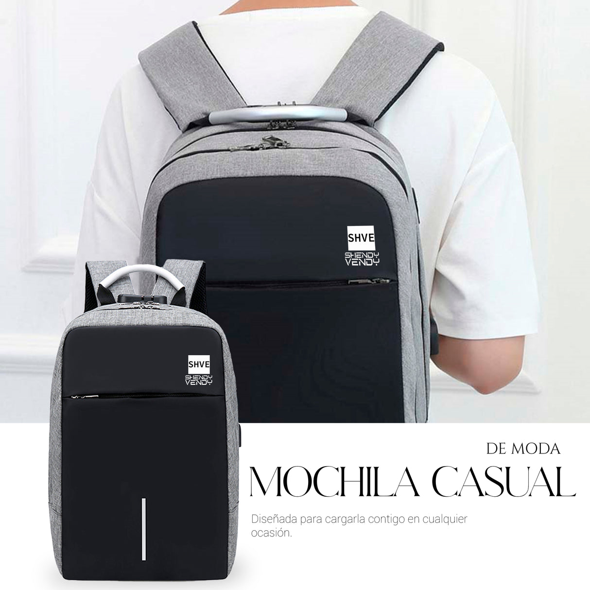 Mochila Impermeable Antirrobo, Mochila De Negocios