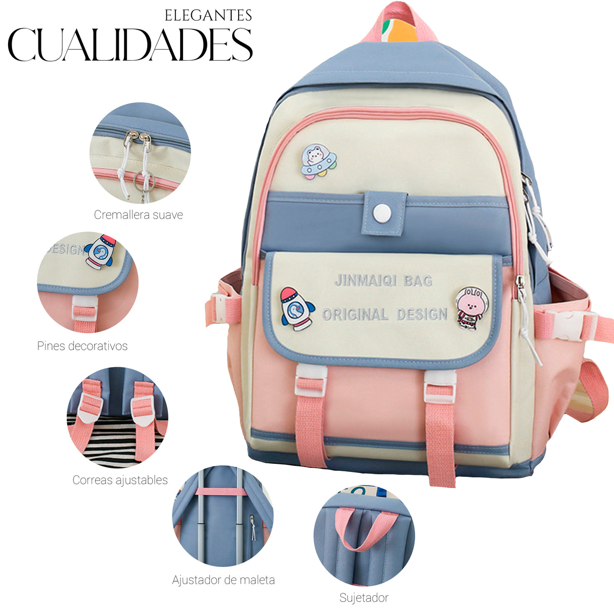 Mochila Set Escolar Bolsa Lapicera Juvenil Laptop 1 Sku 200