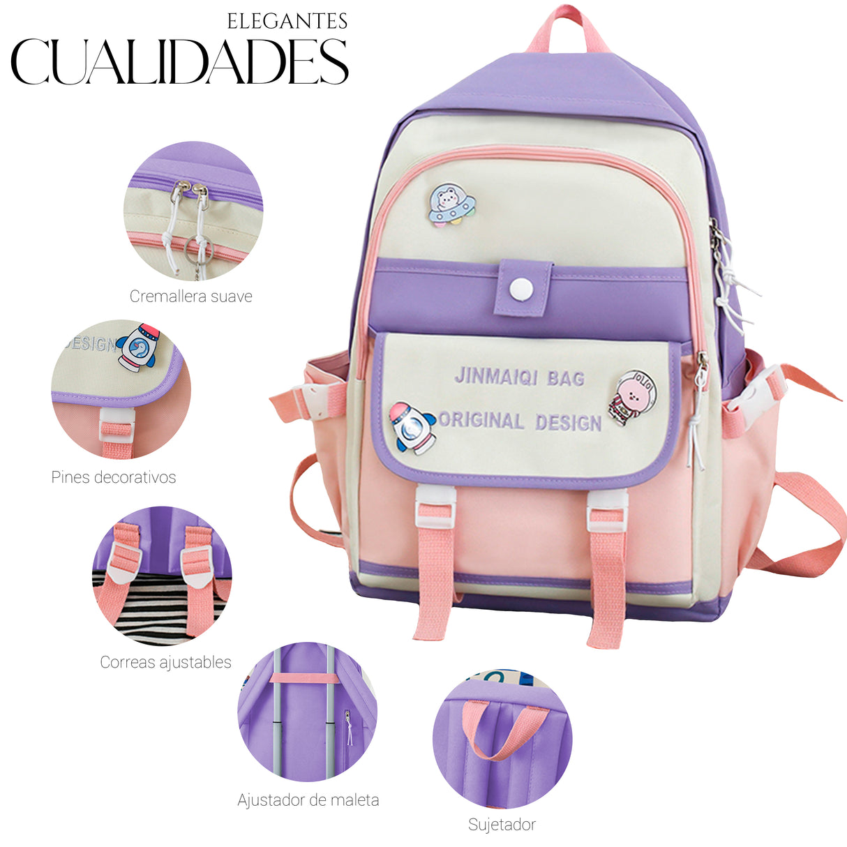 Mochila Set Escolar Bolsa Lapicera Juvenil Laptop 1 Sku 200